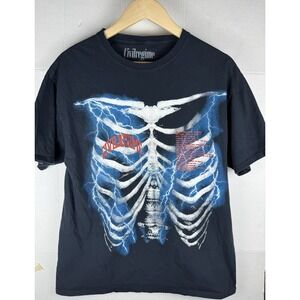 Civil Regime Bloom Through Chaos Lighting Ribcage Graphic T-Shirt Mens Large